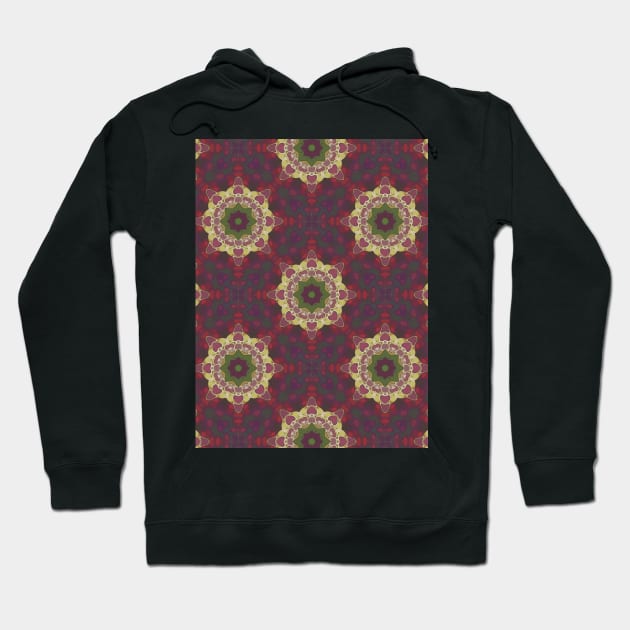 Green Stars Surrounded by Maroon Circles Pattern - WelshDesignsTP003 Hoodie by WelshDesigns